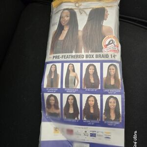 Pre-Feathered Box Braid 14" Hair Extensions - Natural Black